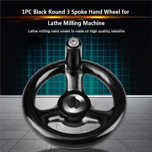12x100mm Black 3 Spoke Hand Wheel for Lathe and Milling Machine 1