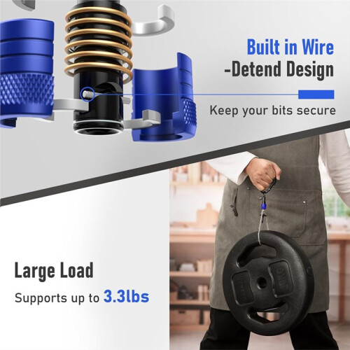 Enhanced Non-Slip Bit Holder Key Chain 6pc, Drill Bit Holder for 1/4 Inch Hex Shank Bits, Bit Holders for Impact Driver 2