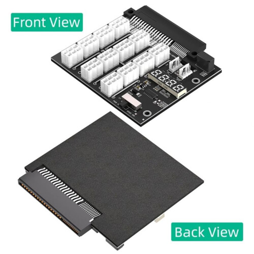 ATX 12x 6Pin Power Supply Breakout Board Adapter with LED Flash Light for   PSU and BTC Mining 2