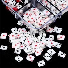 1 Boxes 3D Poker Nail Charms, Polymer Clay Nail Gems for Manicure and DIY Crafts
