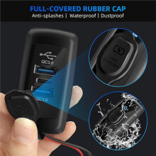 New 72W 12V USB Outlet 3- Dual QC3.0 & PD Type-C Fast Charging Port Car Socket for Car Truck Marine Motorcycle Bus