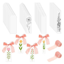 24 Pièces de Marque-Pages en Acrylique Transparent Vierges, Marque-Pages en Acrylique Transparent, Étiquettes en Acrylique, Accessoires de Livre de