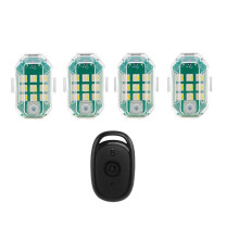 4 Pcs Wireless Strobe Lights with Remote Control, 7 Colors USB Rechargeable High Brightness Flashing Lights for Car