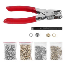 Grommet Eyelet Pliers Kit, 1/4 Inch 6mm Grommet Tool Kit with Metal Eyelets with Washers, Eyelet Grommets