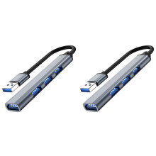 2X Répartiteur de Concentrateur USB 4  Adaptateur Multi-Hub USB Vers USB 3.0 Adaptateur Secteur USB à Plusieurs