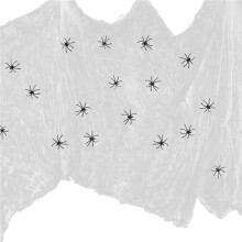 1000 Sqft Halloween Stretch Spider Web with 100 Plastic Fake Spiders for Indoor & Outdoor Halloween Decorations