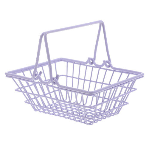 2pcs Stackable Storage Baskets with Handles, Small Iron Wire Bins for Shelves and Desktop Organization 1