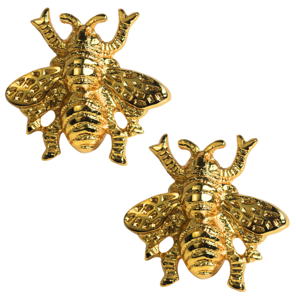 Honey Bee Brass Cabinet Knobs Set Of 2 Vintage Decorative Drawer Pulls For Dresser And Furniture 9310869783527