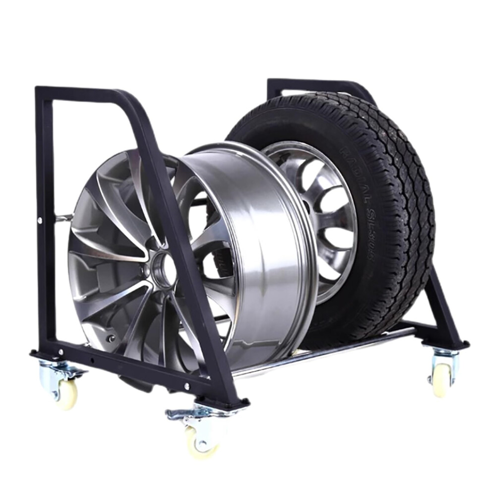 Heavy Duty Mobile Tire Storage Rack With Wheels, Fourtire Capacity Freestanding Garage Organizer 9310869818045