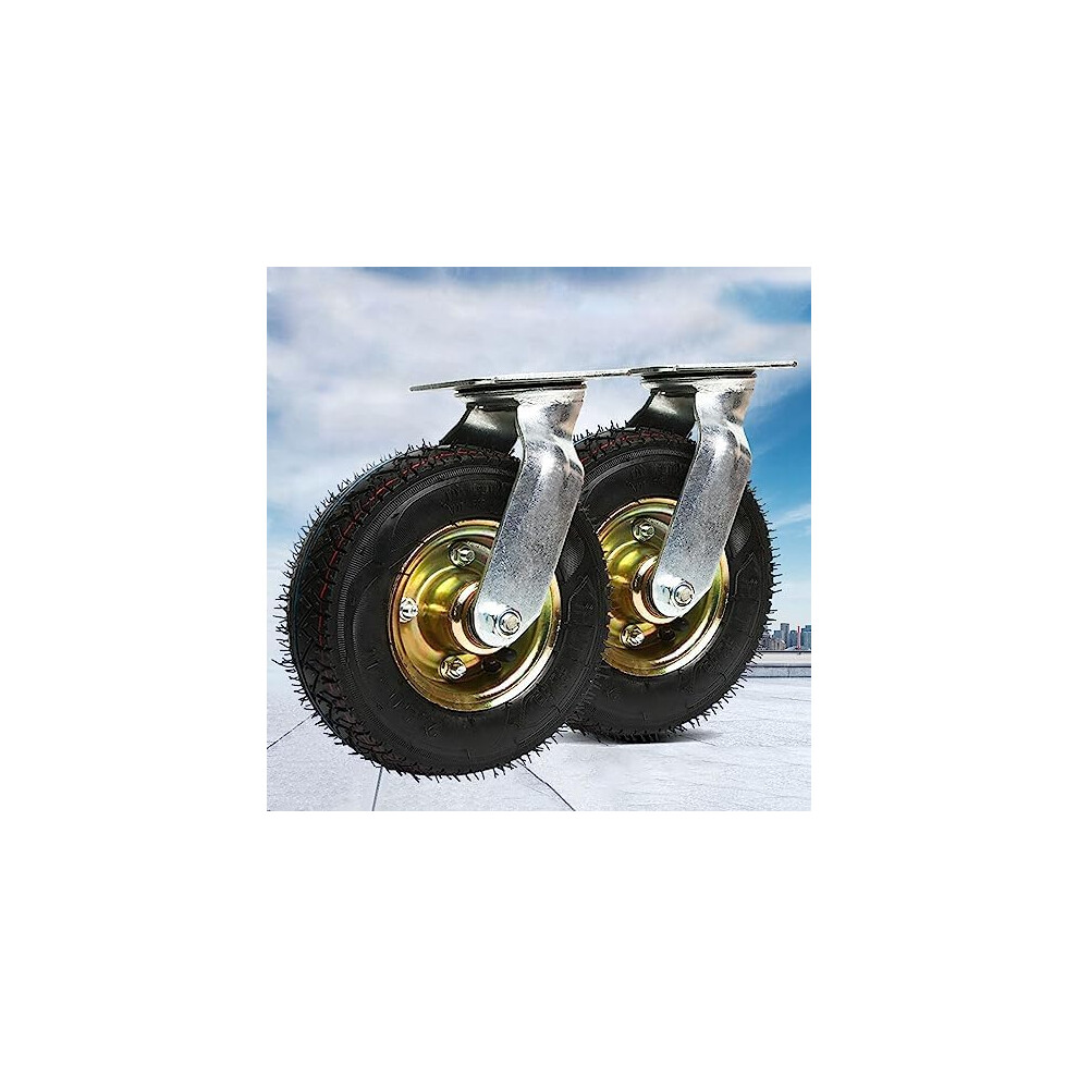 Mnbvh Heavy Duty Pneumatic Casters 6In Shock Absorbing Swivel Wheels For Workbench And Outdoor Equipment 9310869783534