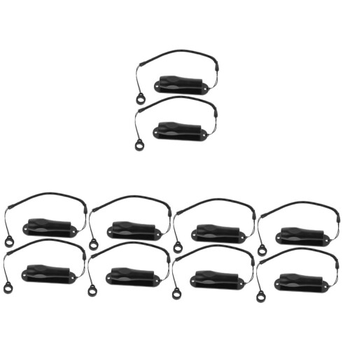 Stylus Pen Lanyard Set, AntiLoss Spring Rope with Base, Black Slim Design, 10pcs for Work and Study