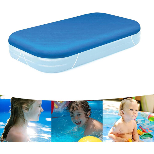Rectangular Pool Cover 10ft x 6ft UV Resistant Waterproof Dust and Rain Shield with Secure Ropes for Above Ground Inflatable Pools