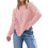 Women'S Oversized Cable Knit Crewneck Sweaters  S 1