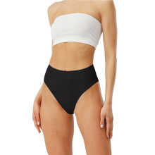 Women'S Large Size Cotton Half-Cover Hip High Waist Solid Color High Slit Briefs Black L
