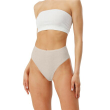 Women'S Large Size Cotton Half-Cover Hip High Waist Solid Color High Slit Briefs Apricot XL