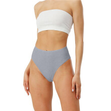 Women'S Large Size Cotton Half-Cover Hip High Waist Solid Color High Slit Briefs Gray M