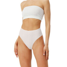 Women'S Large Size Cotton Half-Cover Hip High Waist Solid Color High Slit Briefs Cream White M