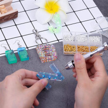 Resin Tools Kit with 2Pcs Pin Vise Hand Drill 20Pcs Drill Bits and 800Pcs Screw Eye Pins for DIY Keychain Pendant Making