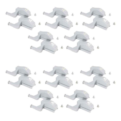 20 LED Inner Hinge Lamp Wardrobe Hinge Light Under Cabinet Light Cupboard Sensor Lights for Bedroom Kitchen Closet