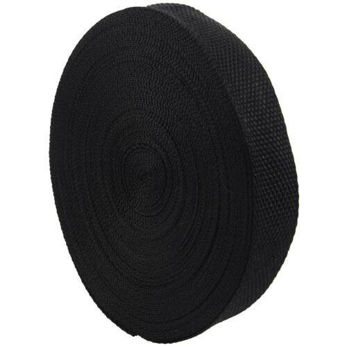 2X 25mmx20m Roll Nylon Tape Strap For Webbing Bag Strapping Belt Making DIY  - Black 2