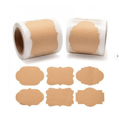 Presentetiketter i kraftpapper 2x1,2 cm 300 st 1