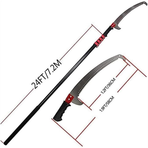 Red Telescopic Pole Saw 5.4m Extendable Tree Pruner Saw with Lightweight Aluminum Handle and Replaceable Blade 1