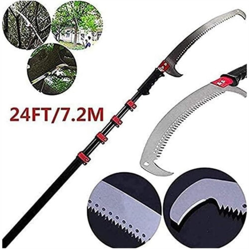 Red Telescopic Pole Saw 5.4m Extendable Tree Pruner Saw with Lightweight Aluminum Handle and Replaceable Blade 2