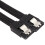 3X 50CM  3.0 III SATA3 7Pin Data Cable 6Gb/S SSD Cables HDD Hard Disk Data Cord Premium Version(Black) 5