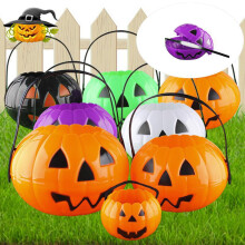 Seau citrouille en plastique pour bonbons d'Halloween (1 pièce)