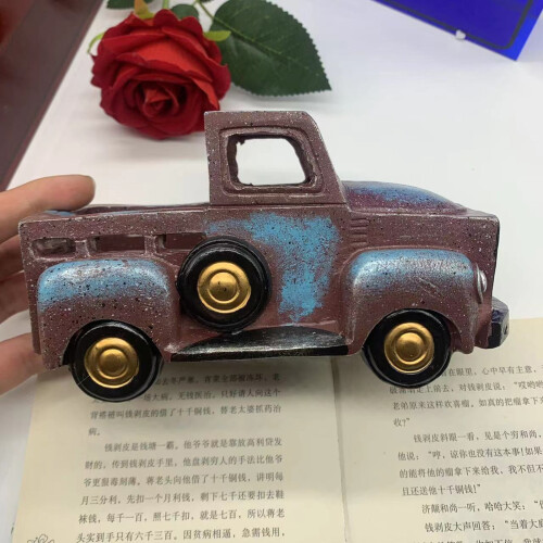 Γλάστρα Rustic Truck Farmhouse Blue Συνθετική Ρητίνη 2