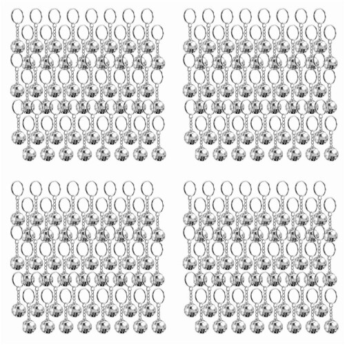 192Pcs Set Disco  Keychain Mirror Keyring Reflective  Key Chain Pendant