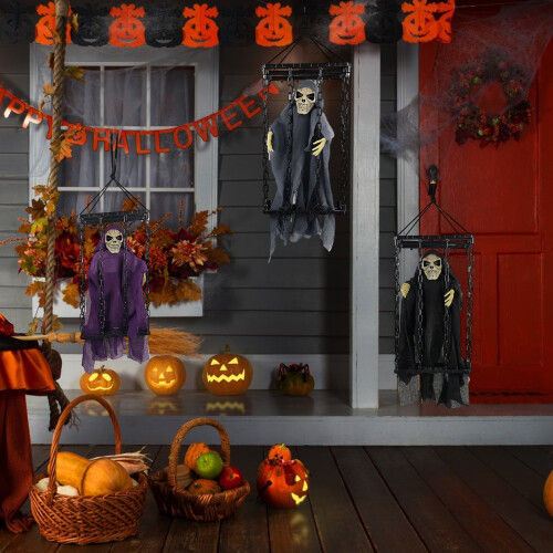 Animert Halloween-spøkelsesskjelettdekorasjon 2