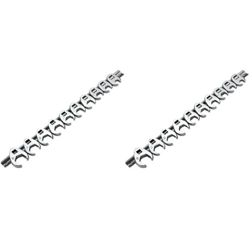 20 Unidades Chave Crowfoot de 3/8 Polegadas 10 A 22mm Métrica SAE Imperial Cromada Chave de Extremidade Aberta para Pés