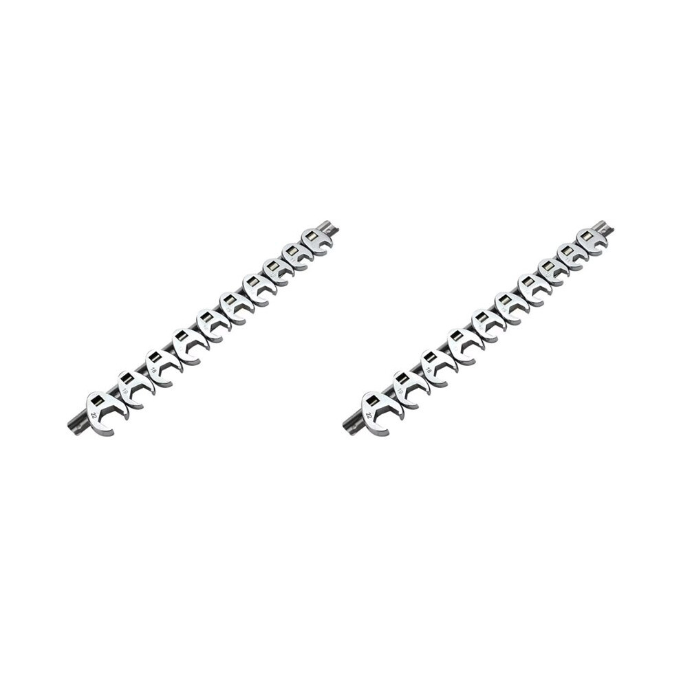 20Pcs 3/8Inch Drive Crowfoot Wrench 10 To 22Mm Metric Sae Imperial Chrome Plated Foot Open End Spanner 4711324525822