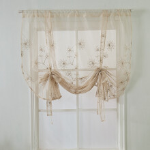 Cortinas romanas com filtro de luz e estampa semitransparentes, cortinas com bordados em formato de balão para quarto e sala de estar, mecanismo de