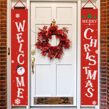 Manfiter Christmas porch sign red outdoor indoor banner