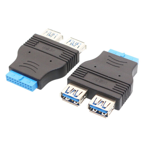 USB 3.0 Header Adapter 20 Pin to Dual USB 3.0 Ports for Motherboard Front Panel Upgrade 1