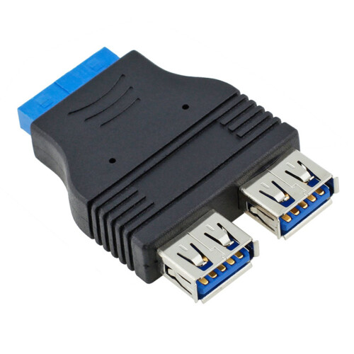 USB 3.0 Header Adapter 20 Pin to Dual USB 3.0 Ports for Motherboard Front Panel Upgrade 2