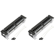 2X Network Tool Kit 12 Port CAT6 Patch Panel RJ45 Networking Wall Mount Rack with Surface Wall Mount Bracket