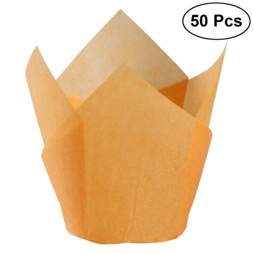 Tulipanformede cupcakeforme, bagepapir, 50 stk.