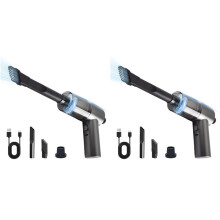 2X Portable Car Vacuum Handheld Vacuum Cordless,Rechargeable Dual Use Wet and Dry Car Cleaning Tool for Kitchen Beauty
