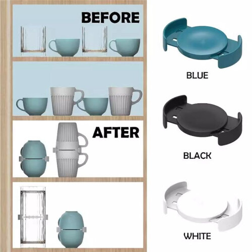 Mug Stacking Coffee Cup Display Cup Organizer, Expandable and Stackable Design, Kitchen Cabinet Storage Solution C 2