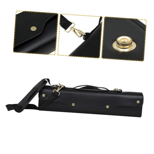 PU Leather Flute Case with Padded Protection, Adjustable Shoulder Strap, Travel Storage Bag 2