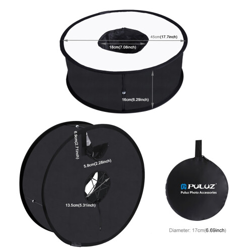 PULUZ Annular Soft Box Portable Foldable Camera Photography Universal Type 45cm Flash Light Diffuser 2