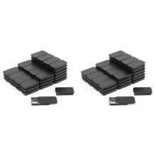 Lot de 120 Boîtes Métalliques Rectangulaires Noires avec Couvercles Coulissants, Petite Boîte Métallique Vide à Couvercle Coulissant