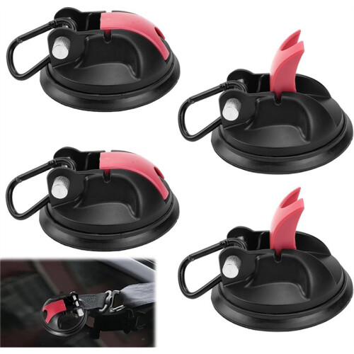 Suction Cup Hooks, Pack of 4, Suction Cup Camping Set, Suction Hooks, Extra Strong Suction Cup Anchor 1
