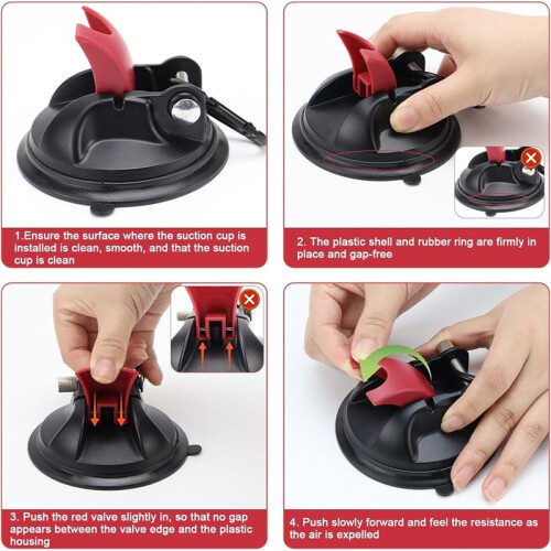 Suction Cup Hooks, Pack of 4, Suction Cup Camping Set, Suction Hooks, Extra Strong Suction Cup Anchor 2