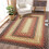 Boho Braided Area Rug Red 4 ft x 6 ft 5