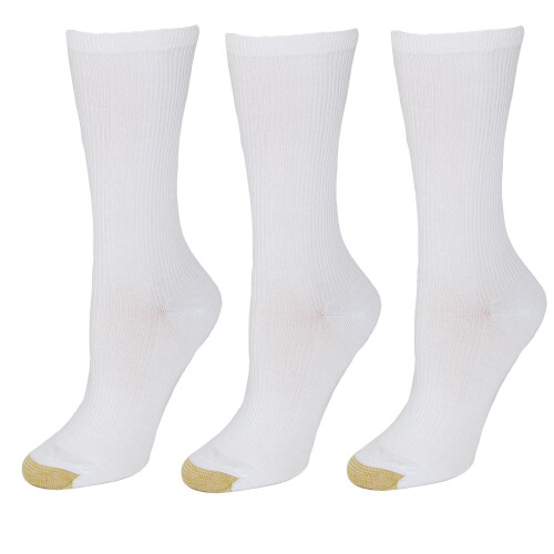 Gold Toe Women's Non Binding Ribbed Crew Socks (3 Pair Pack) 1