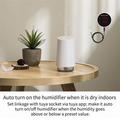 Tuya Zigbee Temperature and Humidity Sensor Alarm with LED Display for Seedling Fermentation Animal Breeding EU Plug 1